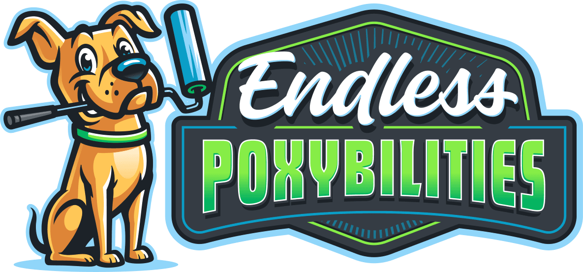 The Endless Poxybilities logo with mascot.